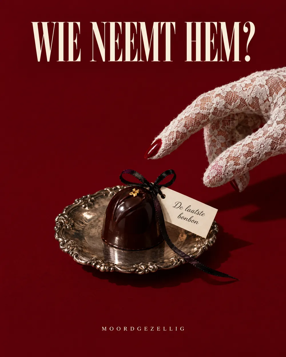 Een laatste bonbon op een zilveren schaal